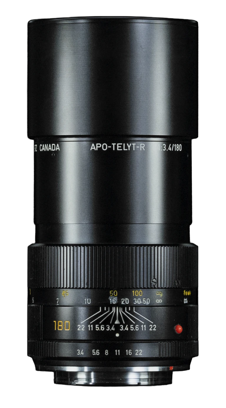 Product shot of the Leica APO-Telyt-R 180 f/3.4 lens