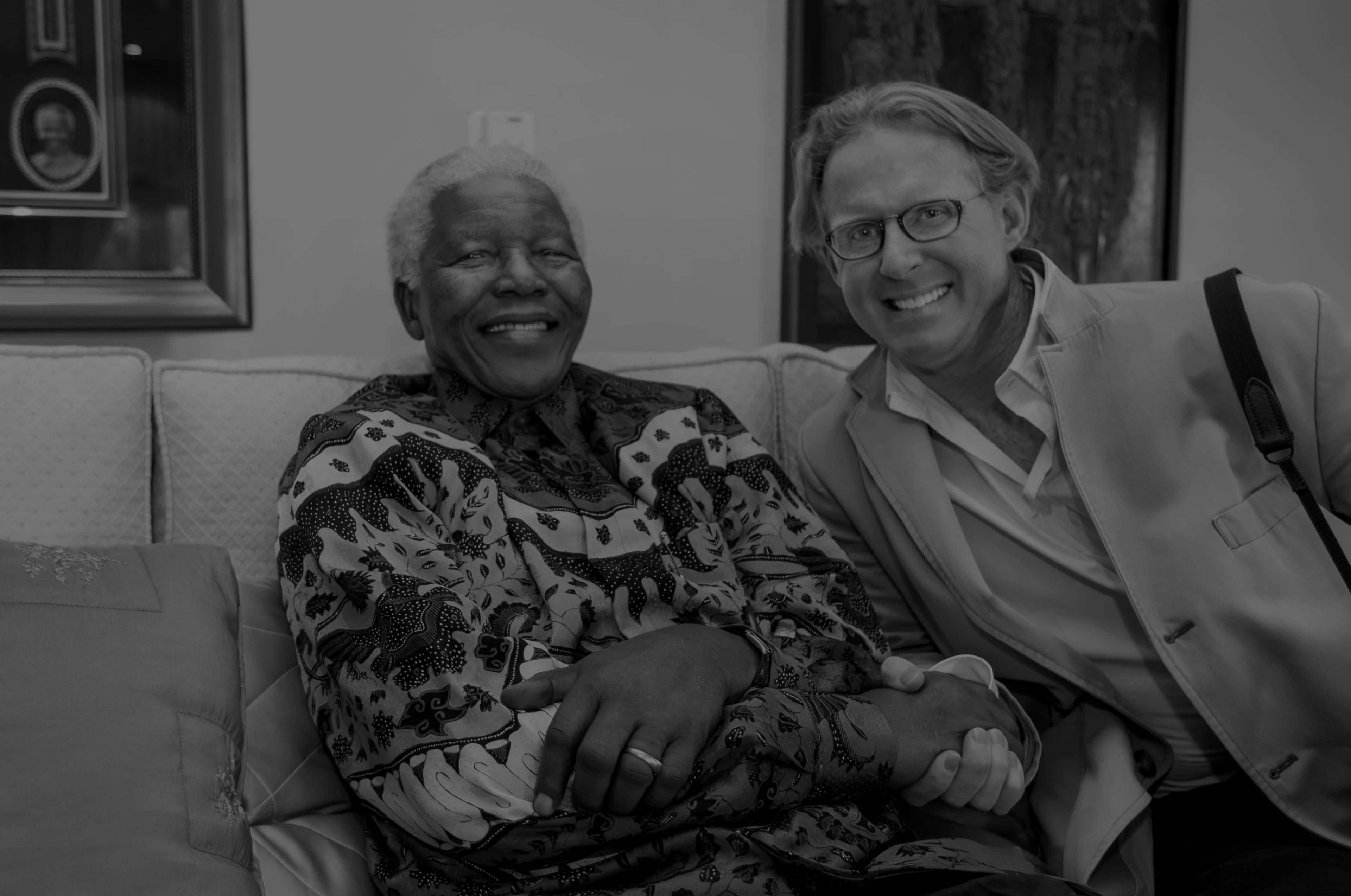 Ritratto di David Turnley con Nelson Mandela nella sua casa quando era in pensione.