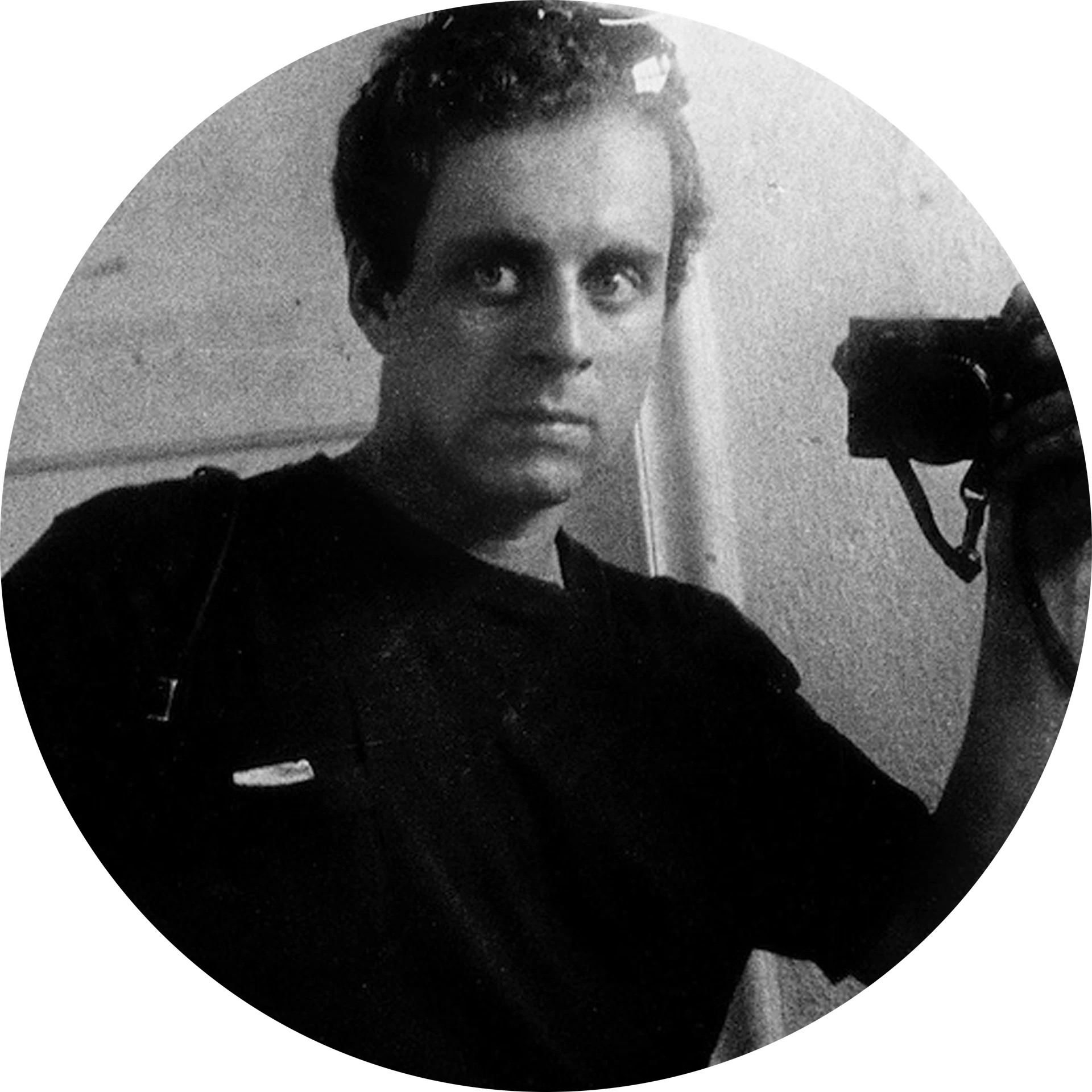 Black-and-white self-portrait by Ralph Gibson