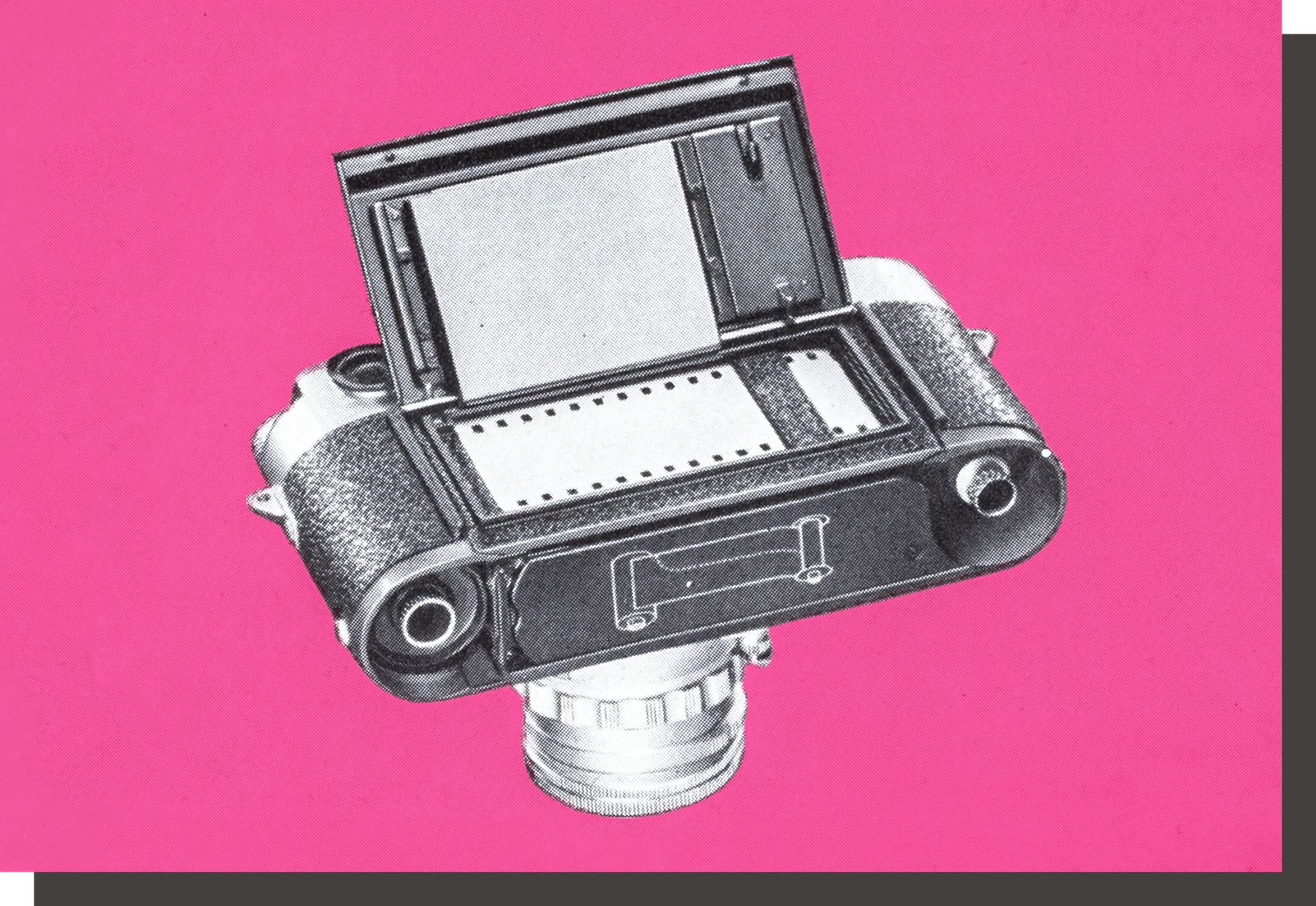 M abierta en estilo Pop Art